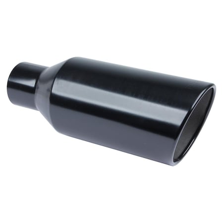 Pypes Performance Exhaust 4 x 7 x 18 in. Rolled Bolt on Tail Pipe Tip, Black PYPEVT407B